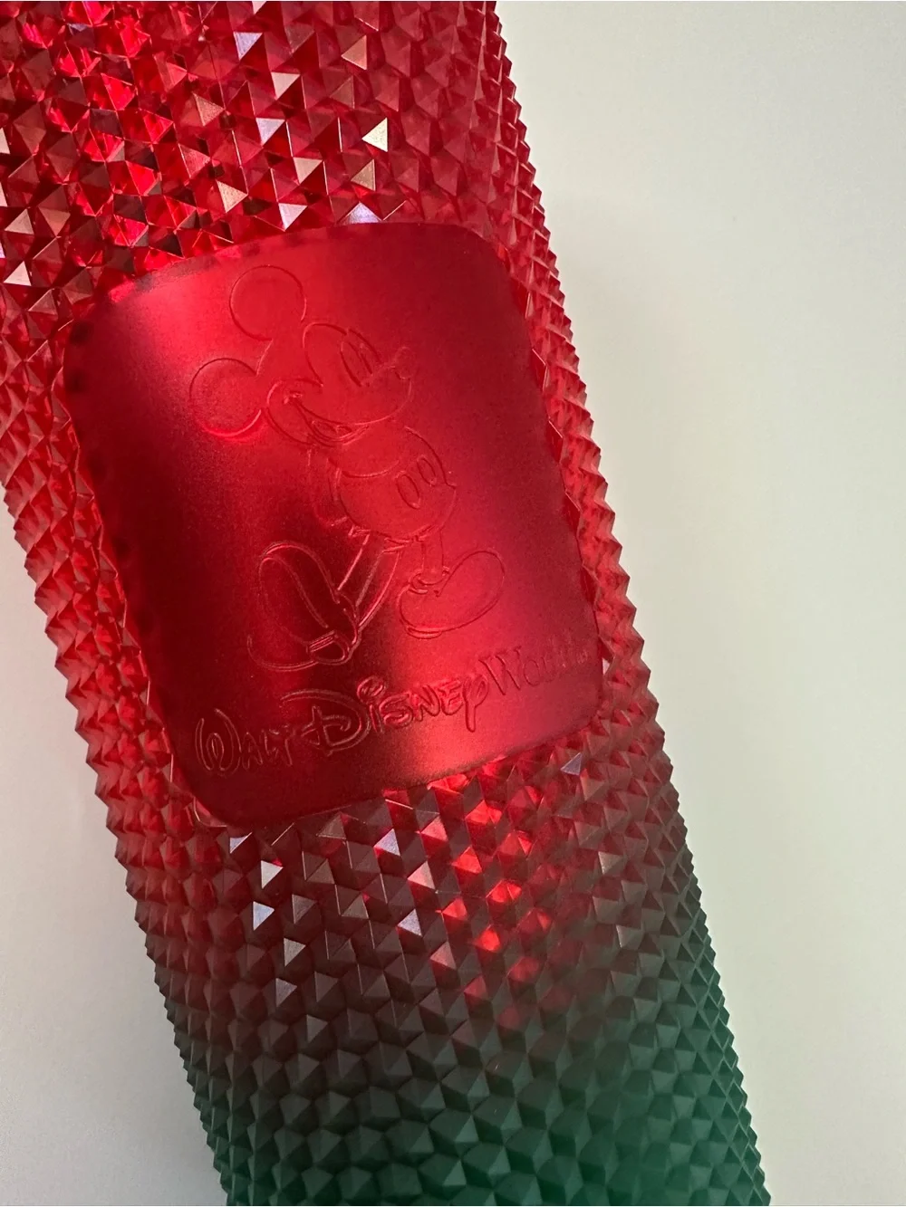 Red to Green Studded Holiday Tumbler with Straw